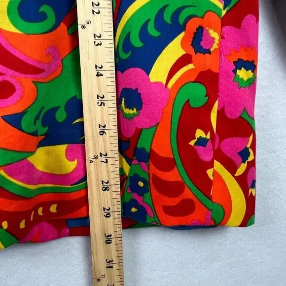 Vintage 90s All Over Bright Colorful Psychedelic Florals Artsy Blazer Medium - Picture 13 of 13